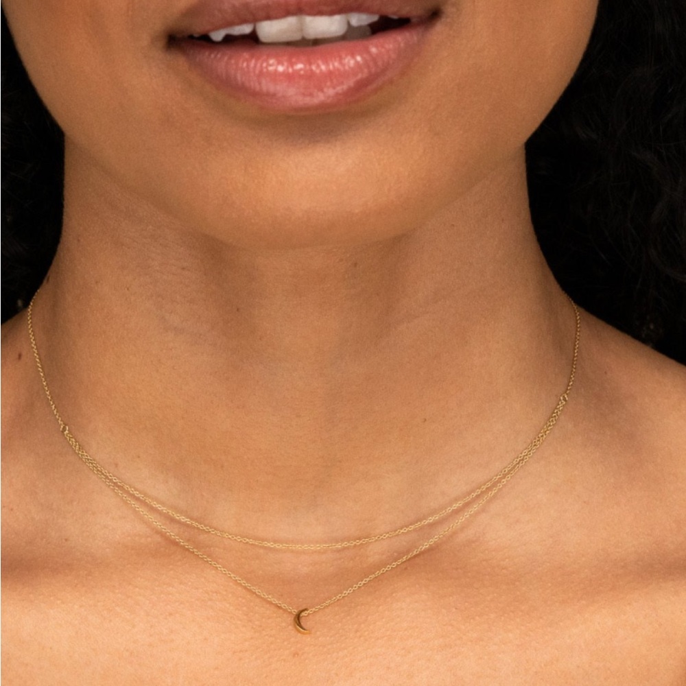 Mejuri Gold Half Moon Double layer necklace